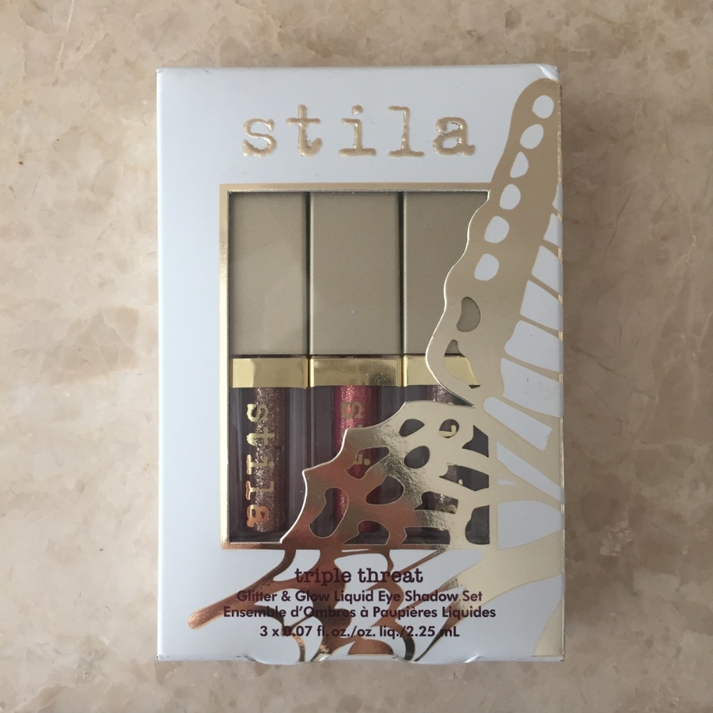 NWT Stila Triple Threat Glitter Glow Set